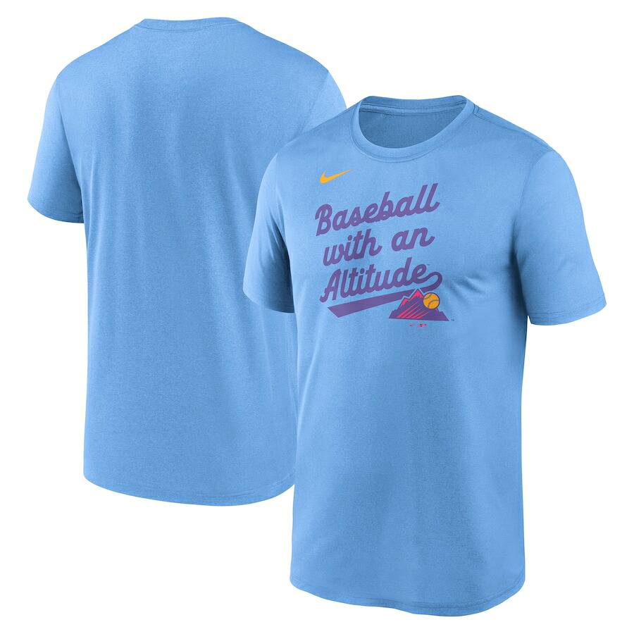 MLB ロッキーズ Tシャツ 2025 シティーコネクト Team Phrase Legend T-Shirt ナイキ/Nike ライトブルー