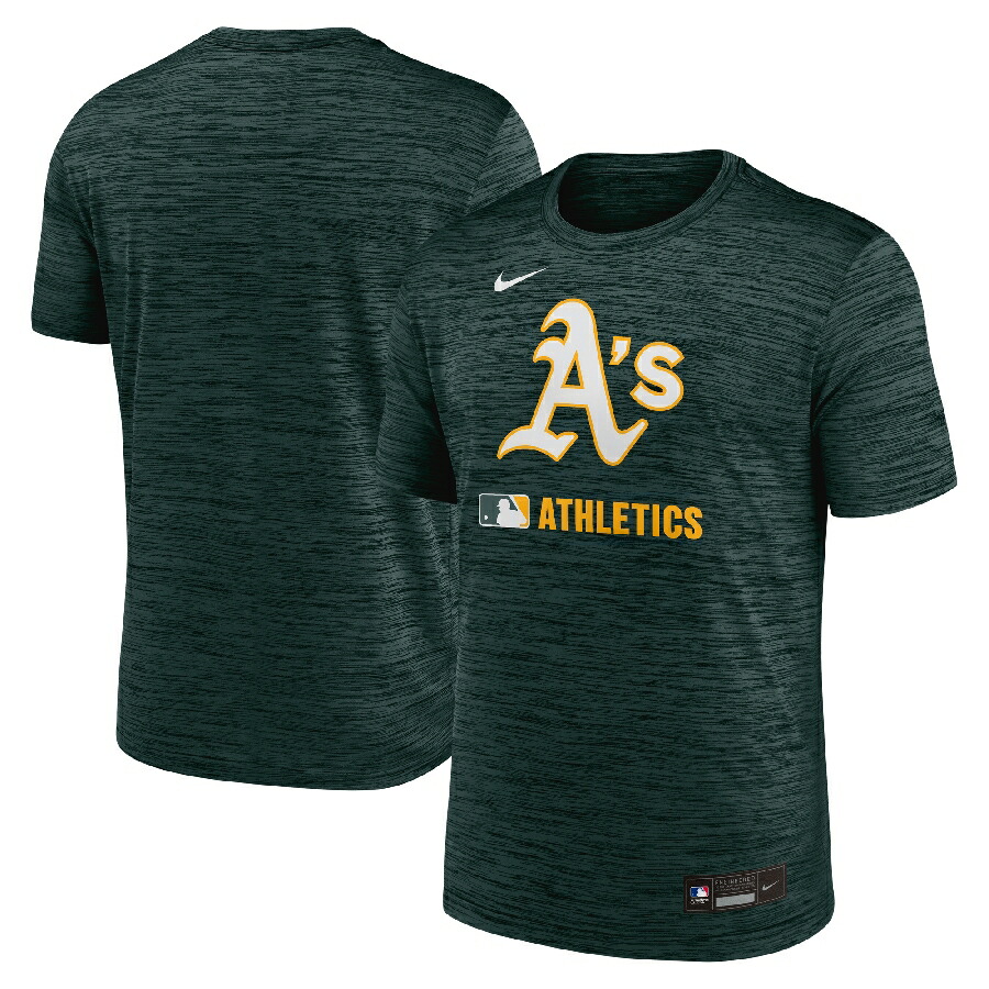 MLB アスレチックス プルオーバー オーセンティック AC ベロシティー Performance T-Shirt ナイキ/Nike 緑であること【nkac】
