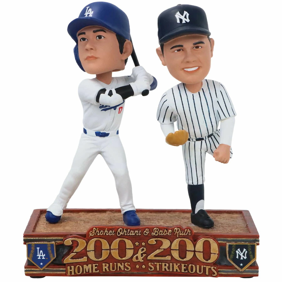 MLB 大谷翔平 ベーブ・ルース ドジャース ミニボブルヘッド 【200個押さえる】200本塁打 200奪三振 Mini Bobblehead 図形 FOCO
