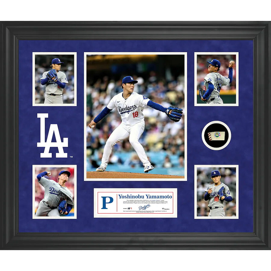 MLB 山本由伸 ドジャース フォトフレーム Framed 5-Photo Collage 実使用ボールピース 封入 Fanatics 39,111円