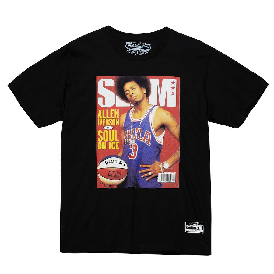 NBA アレン・アイバーソン 76ers Tシャツ 雑誌SLAM Graphic Tee ミッチェル&ネス/Mitchell & Ness ブラック|映画エンタメショップ SELECTION