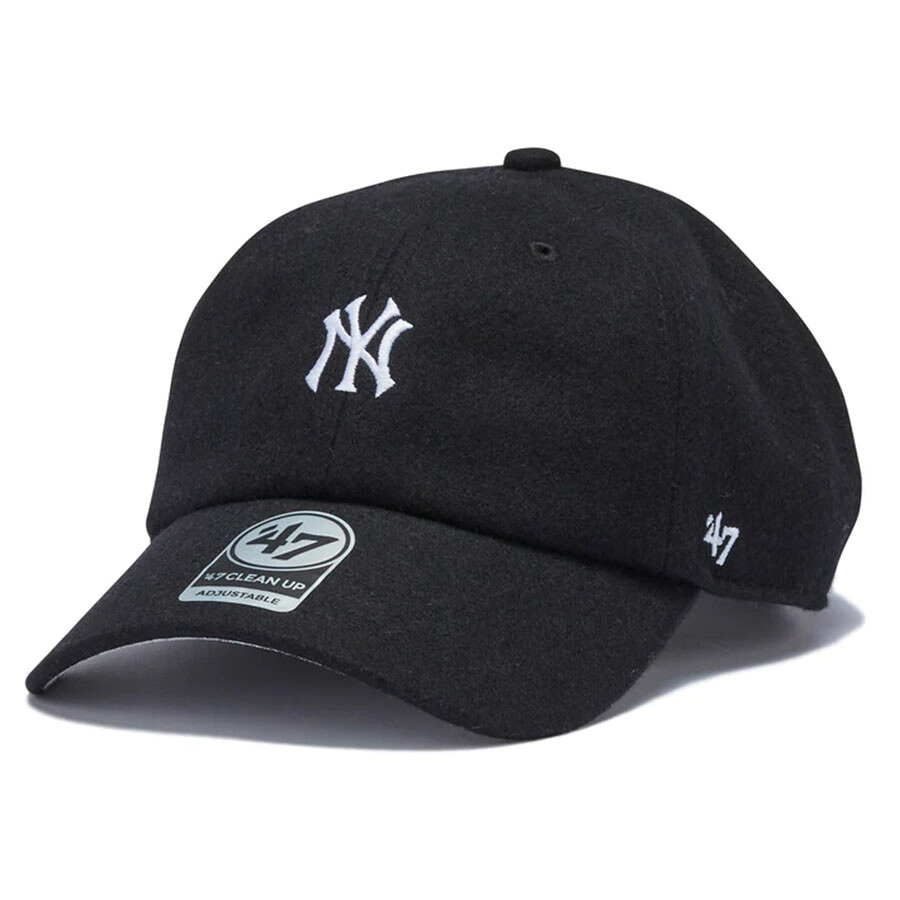 MLB ヤンキース キャップ プレミアムウール Base Runner Clean Up Adjustable Cap 47Brand ブラック