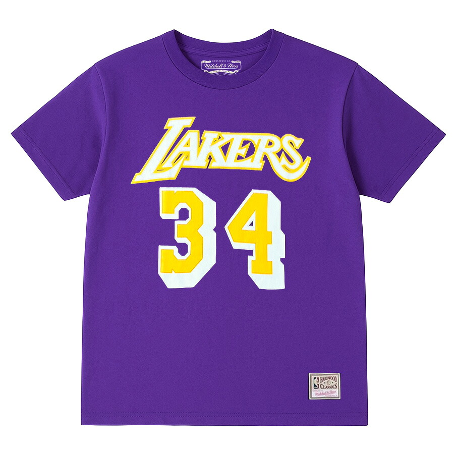 NBA シャキール・オニール レイカーズ Tシャツ ネーム＆ナンバー TEE ミッチェル＆ネス/Mitchell & Ness パープル