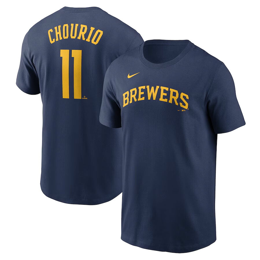 MLB ジャクソン・チョウリオ ブリュワーズ Tシャツ ネーム＆ナンバー Name＆Number T-Shirt ナイキ/Nike ネイビー｜映画エンタメショップ SELECTION