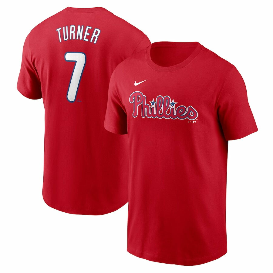 MLB トレイ・ターナー フィリーズ Tシャツ ネーム＆ナンバー Name＆Number T-Shirt ナイキ/Nike レッド｜映画エンタメショップ SELECTION