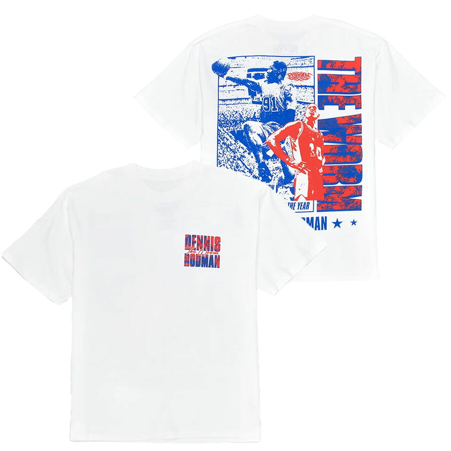 NBA デニス・ロッドマン Tシャツ 【現地買付】Worm Poster Boxy T-Shirt ロッドマンアパレル Rodman Apparel ホワイト｜映画エンタメショップ SELECTION
