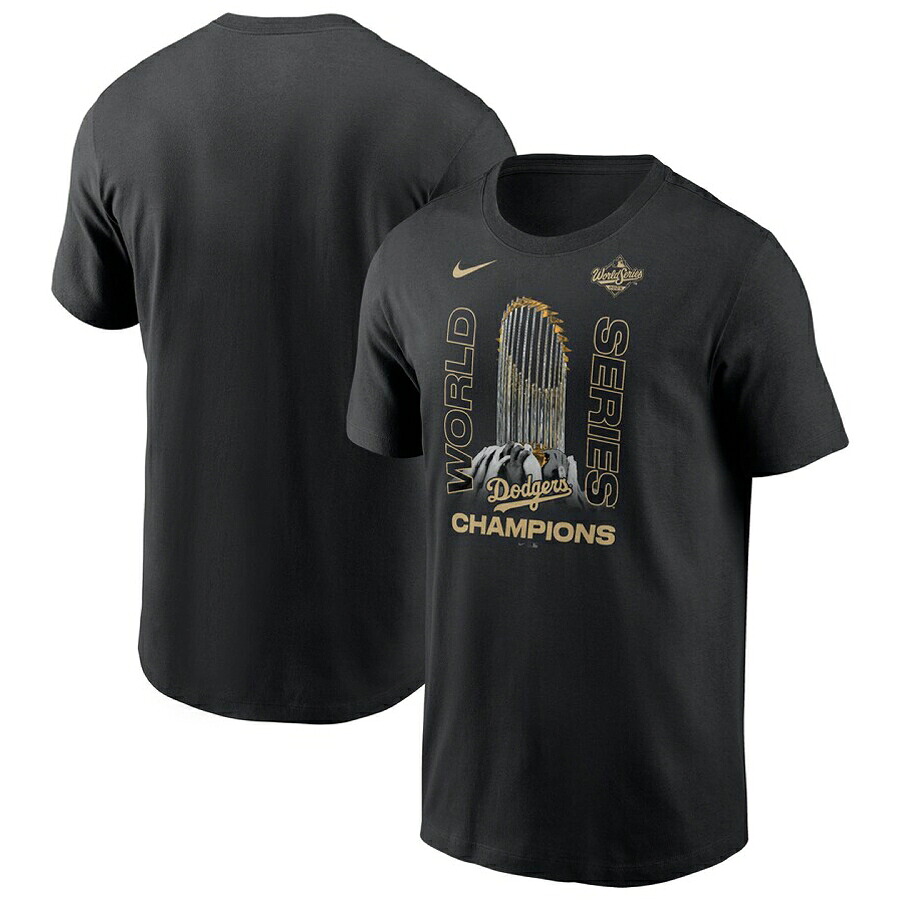 MLB ドジャース プルオーバー 【外国でひな型】世界続きもの2025勝ちえる不死化 Raise The Trophy T-Shirt 賞 ナイキ/Nike 黒いこと