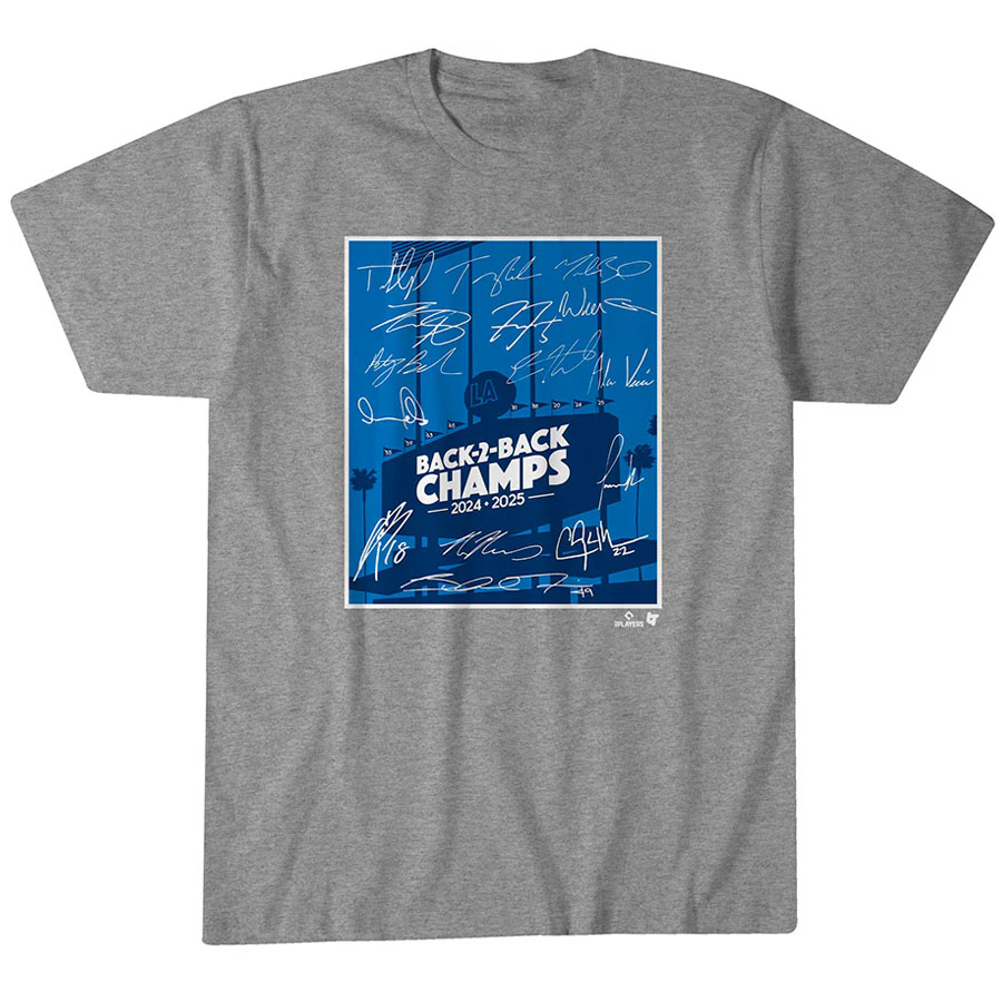 MLB ドジャース Tシャツ Back-to-Back ワールドシリーズ2025優勝記念 BreakingT グレー
