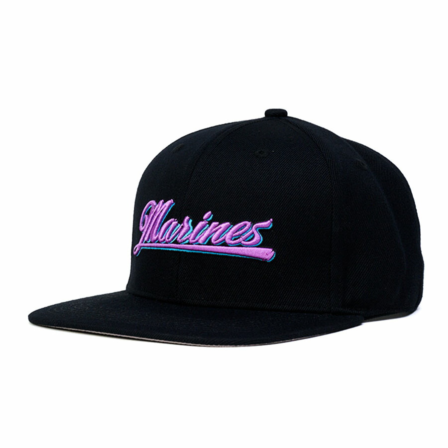 千葉ロッテマリーンズ グッズ キャップ BSW 2025 Flat Visor Cap Marinesロゴ ビジター 47Brand ブラック 4,690円
