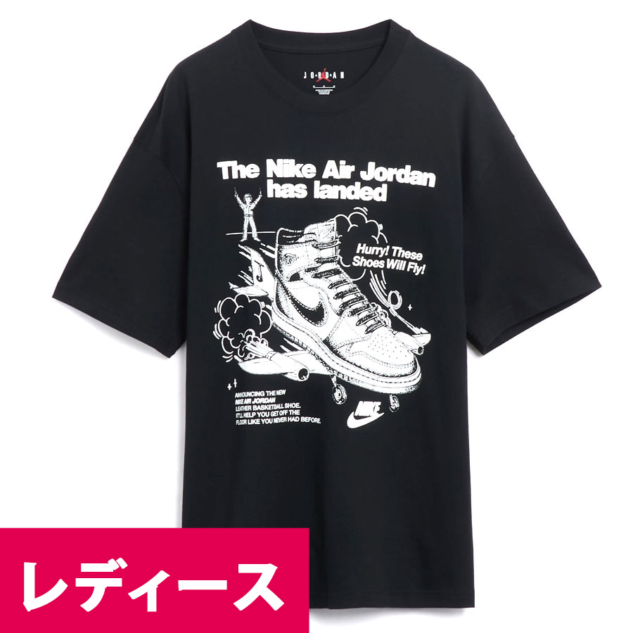 JORDAN Tシャツ 現地買付品 Women's Oversized Graphic T-Shirt ナイキ/Nike ブラック ホワイト｜映画エンタメショップ SELECTION