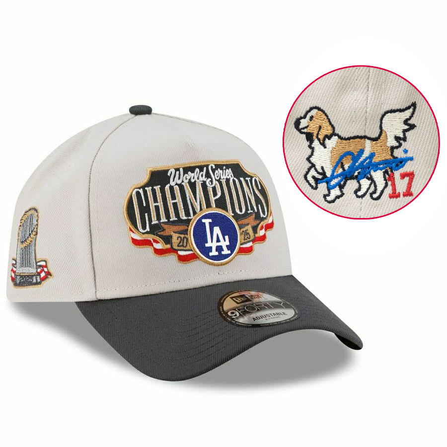 MLB 大谷翔平 ドジャース キャップ デコピン Decoy ワールドシリーズ 2025 優勝 ロッカールーム 9FORTY サイン刺繍 ニューエラ/New Era|映画エンタメショップ SELECTION