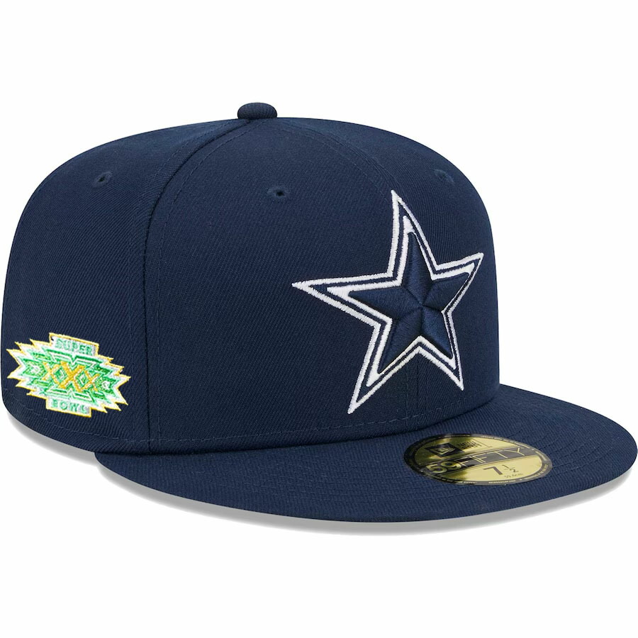 NFL カウボーイズ キャップ 【現地買付】第30回スーパーボウル Side Patch 59FIFTY Fitted Cap ニューエラ/New Era ネイビー