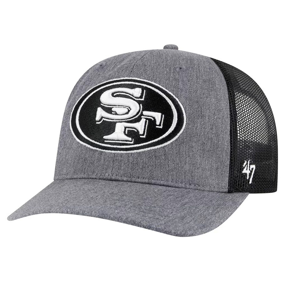 NFL 49ers キャップ 現地買付品 Carbon Trucker Adjustable Hat 47Brand チャコール