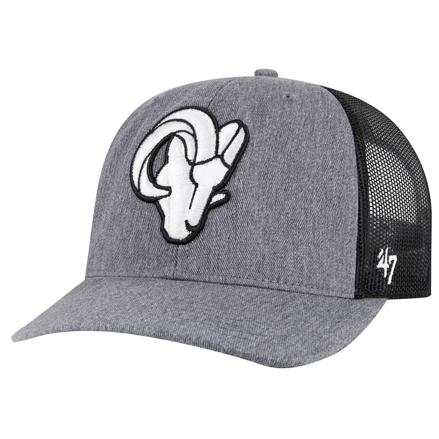 NFL ラムズ キャップ 現地買付品 Carbon Trucker Adjustable Hat 47Brand チャコール