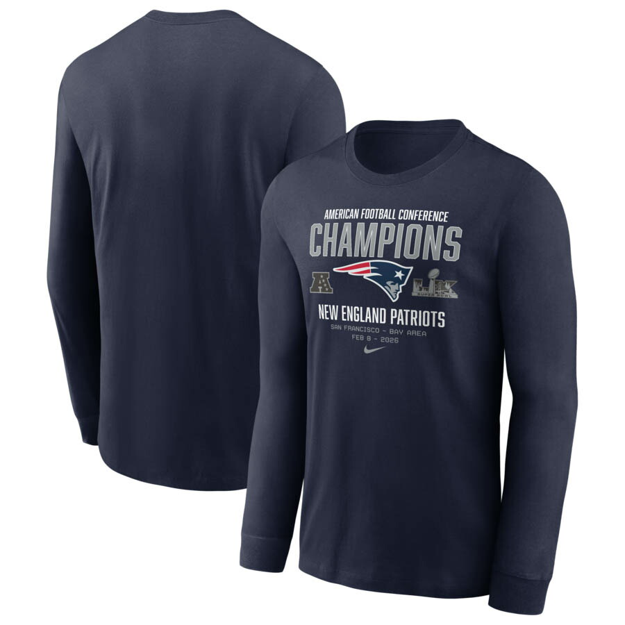 NFL ペイトリオッツ Tシャツ 【海外モデル】2025 AFC 優勝 Team Nation Long Sleeve T-Shirt ナイキ/Nike ネイビー 16,622円