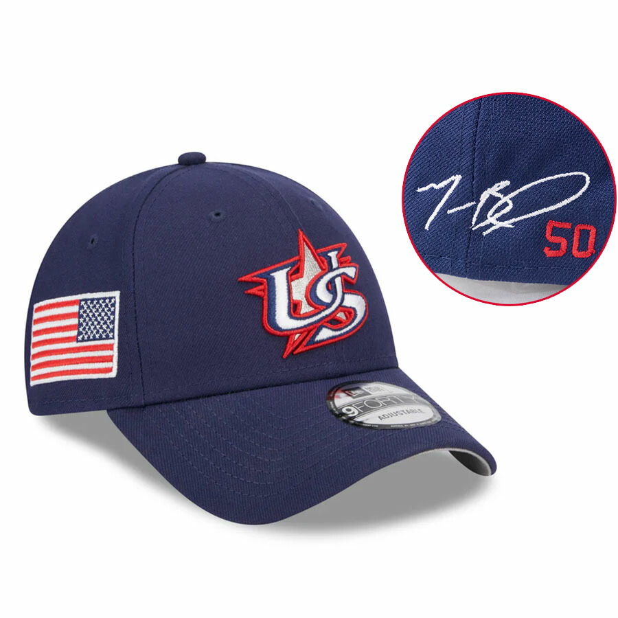 WBC ムーキー・ベッツ アメリカ代表 キャップ 2023 World Baseball Classic 9FORTY Adjustable Cap サイン刺繍 ニューエラ/New Era wbcot
