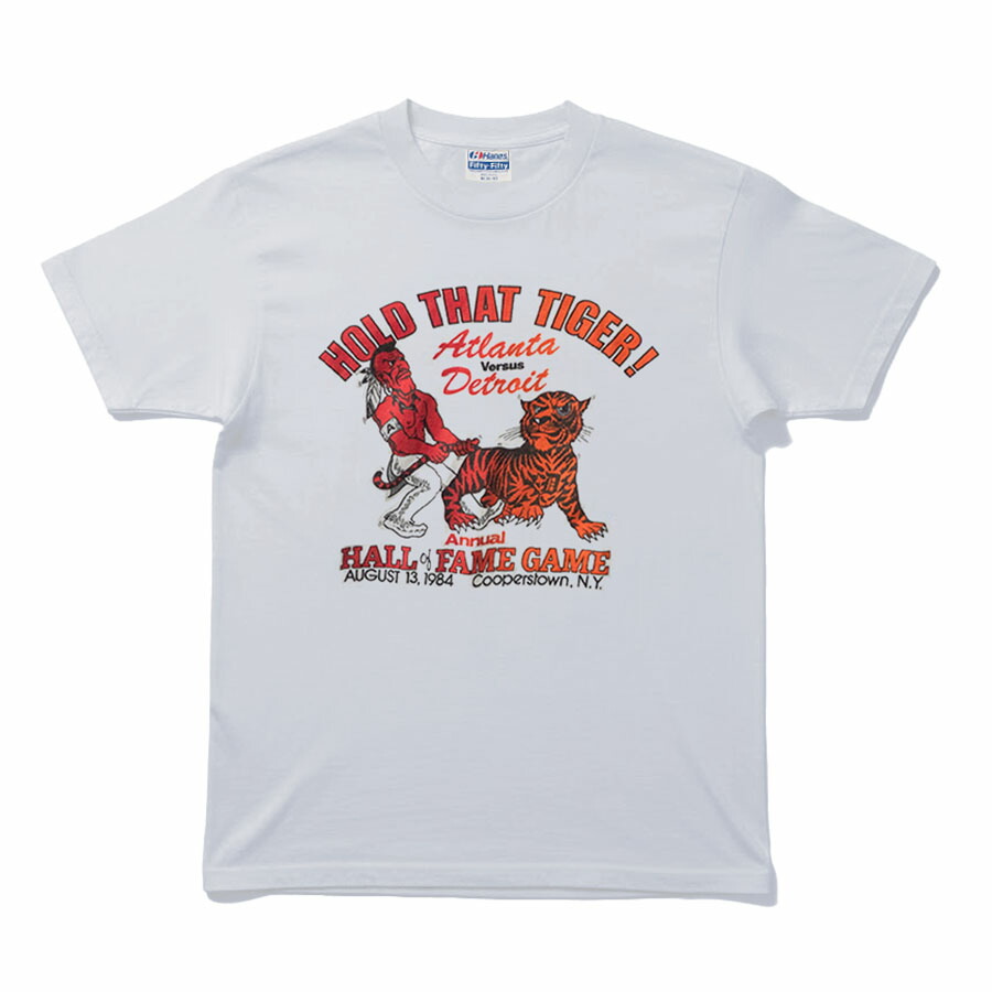 MLB ブレーブス タイガース Tシャツ 【現地買付】 ヴィンテージ 1984 Hall Of Fame 殿堂入り T-Shirt Hanes ホワイト