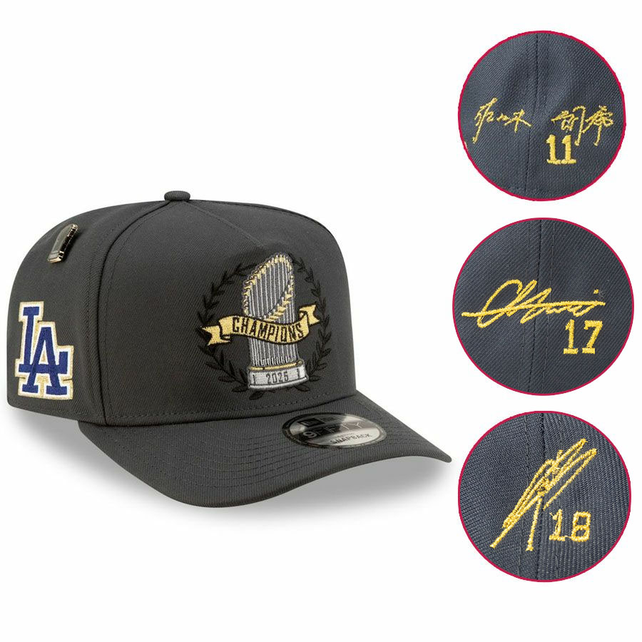 MLB 大谷翔平 山本由伸 佐々木朗希 ドジャース キャップ ワールドシリーズ2025優勝 ロッカールーム パレード 9FIFTY サイン刺繍 ニューエラ/New Era|映画エンタメショップ SELECTION
