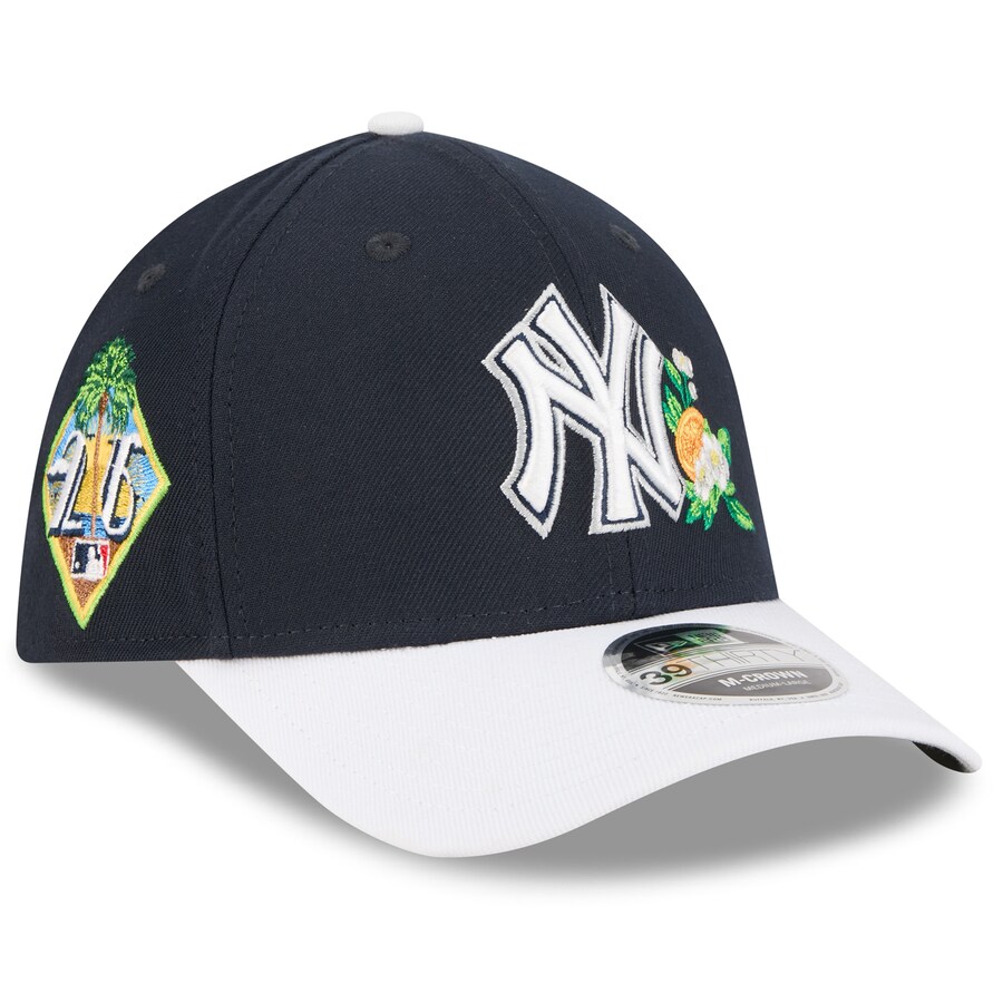 MLB ヤンキース キャップ 【海外モデル】2026 スプリングトレーニング M-Crown 39THIRTY Flex Hat ニューエラ/New Era ネイビー ホワイト