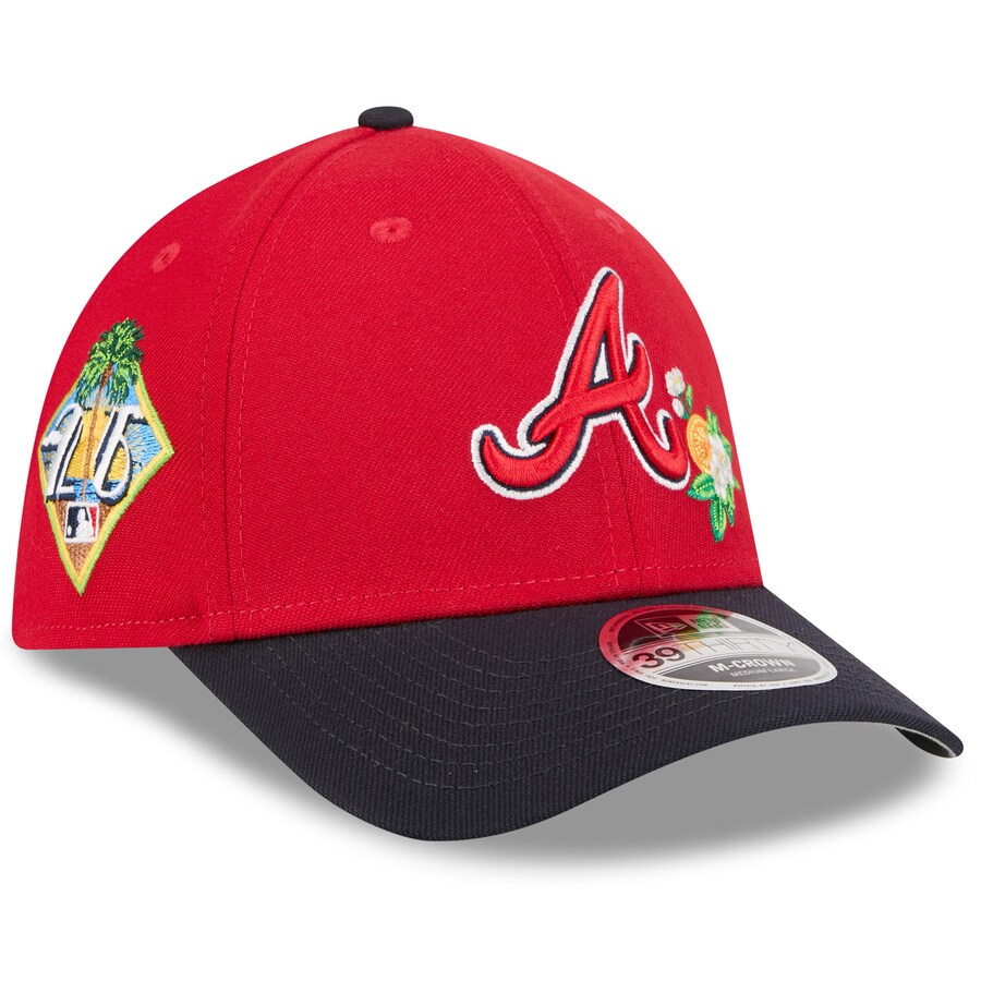 MLB ブレーブス キャップ 【海外モデル】2026 スプリングトレーニング M-Crown 39THIRTY Flex Hat ニューエラ/New Era レッド ネイビー