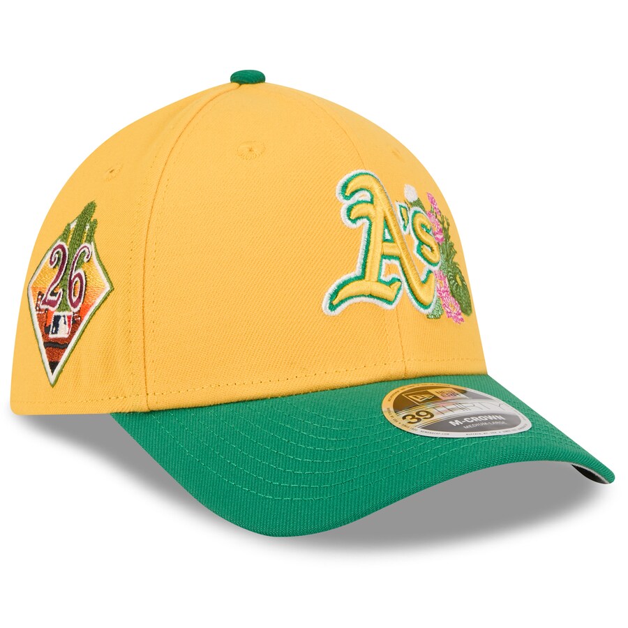 MLB アスレチックス キャップ 【海外モデル】2026 スプリングトレーニング M-Crown 39THIRTY Flex Hat ニューエラ/New Era ゴールド グリーン
