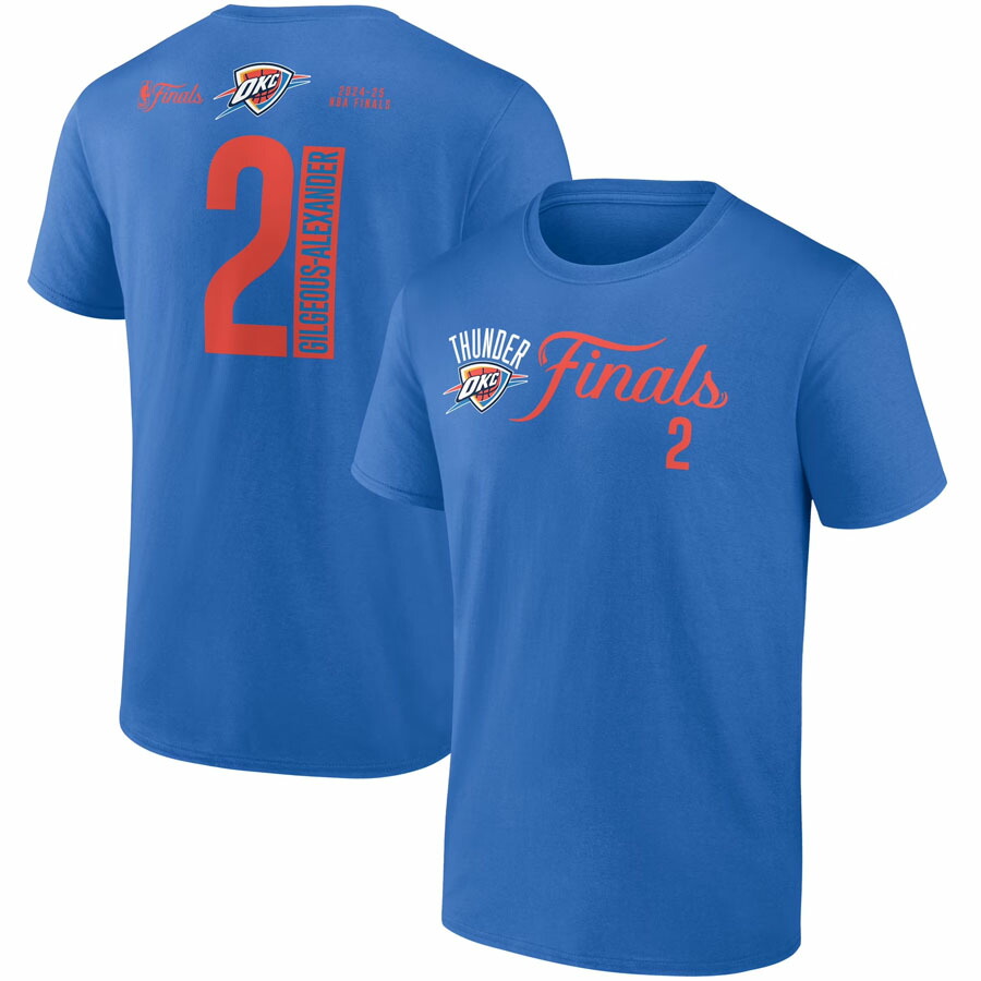 NBA シェイ・ギルジャス＝アレクサンダー オクラホマシティ・サンダー Tシャツ NBAファイナル 優勝記念 2025 Name&Number T-Shirt Fanatics ブルー