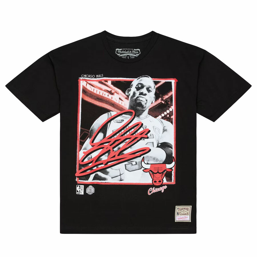 NBA デニス・極点マン 風の強い町・ブルズ プルオーバー NBA Freeze Frame Classic T-Shirt ミッチェル＆ネス/Mitchell \u0026 Ness 黒いこと
