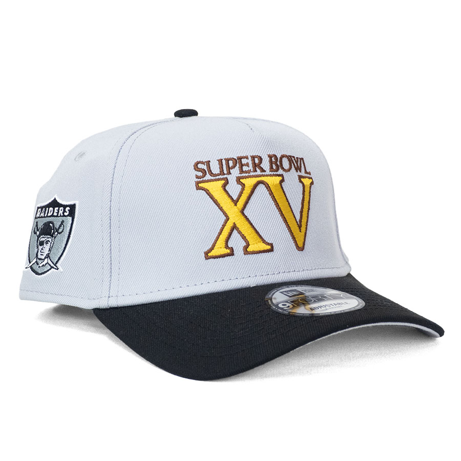 NFL レイダース キャップ 【現地買付】Super Bowl Retro Script 9FORTY Adjustable Hat ニューエラ/New Era グレー ブラック|映画エンタメショップ SELECTION