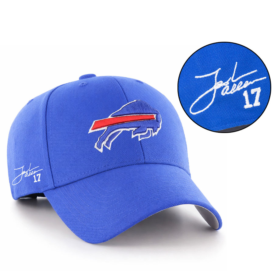 NFL ジョッシュ・アレン ビルズ キャップ 【海外カスタム】MVP Adjustable Hat サイン刺繍 47Brand ブルー｜映画エンタメショップ SELECTION