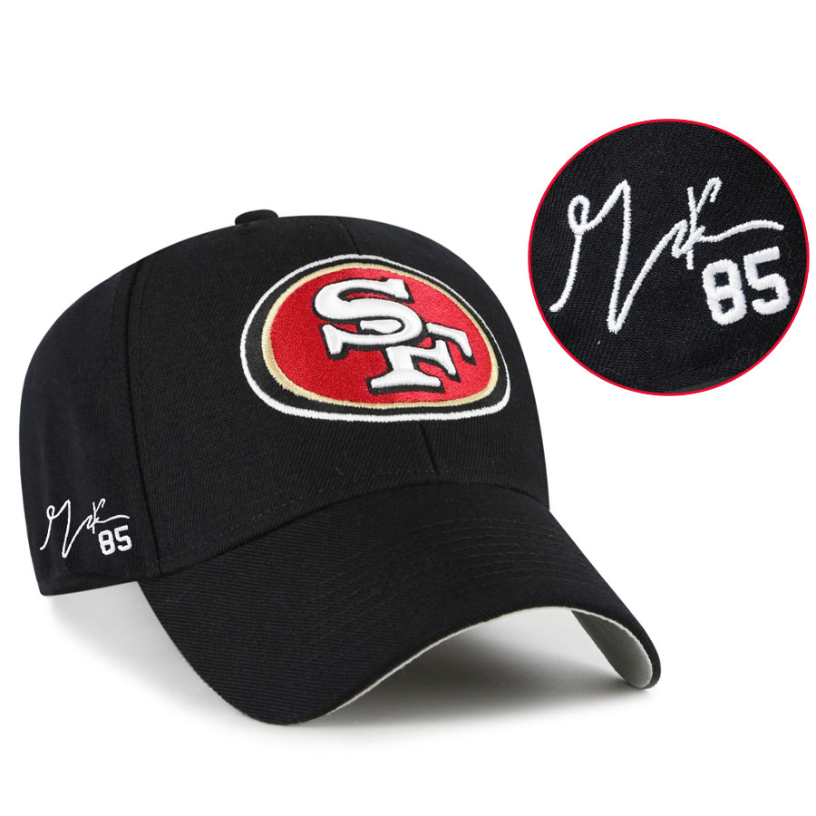 NFL ジョージ・キトル San Francisco キャップ 【海外カスタム】MVP Adjustable Hat サイン刺繍 47Brand ブラック|映画エンタメショップ SELECTION