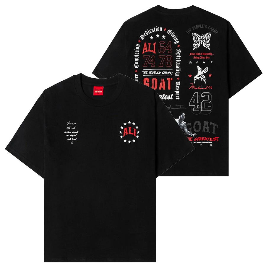 Boxing モハメド・蟻 プルオーバー 【野辺買付】ボクシング Dedication Short Sleeve T-Shirt Shoe Palace 黒いこと 赤いこと