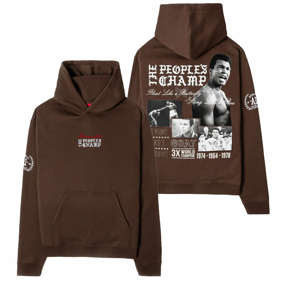 Boxing モハメド・アリ パーカー 【現地買付】ボクシング People's Champ Pullover Hoodie Shoe Palace ブラウン ホワイト