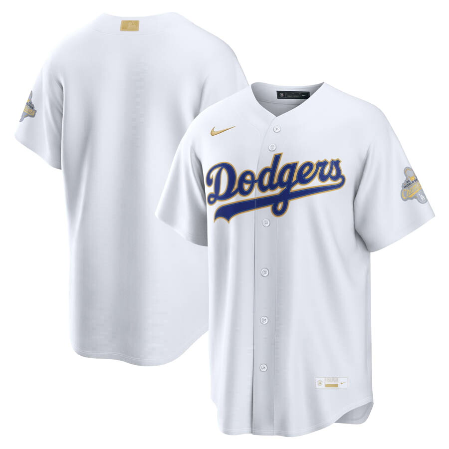 MLB ドジャース ユニフォーム WS2025優勝 ゴールドコレクション スタジアムジャージ Jersey ナイキ/Nike ホワイト