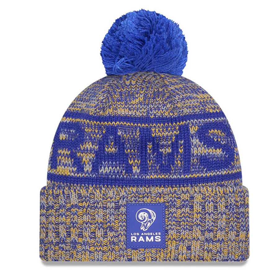 NFL ラムズ ニットキャップ 【海外モデル】サイドライン2025 Sport Cuffed Pom Knit Hat ニューエラ/New Era ブルー