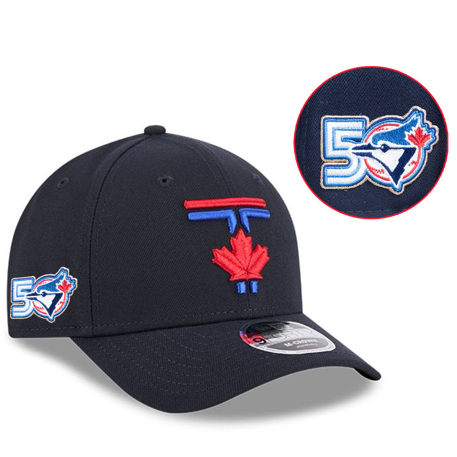 MLB ブルージェイズ キャップ 【海外モデル】50周年記念 パッチ シティーコネクト 9FORTY M-Crown Adjustable Hat ニューエラ/New Era ネイビー|映画エンタメショップ SELECTION