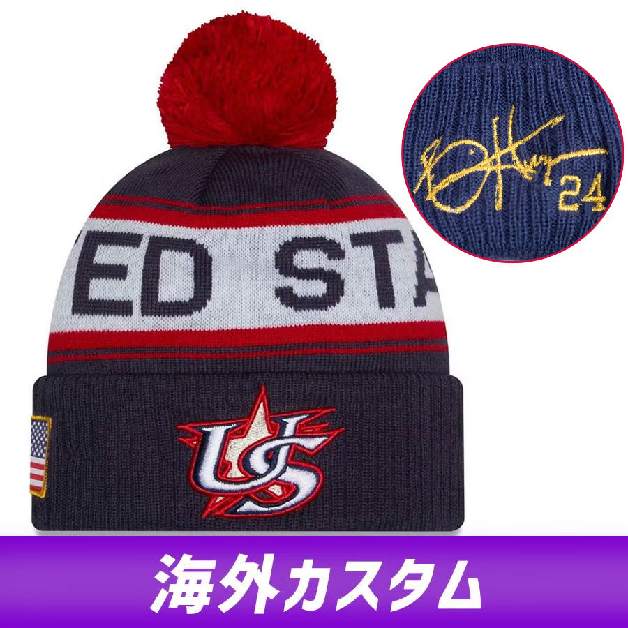 WBC ブライス・ハーパー アメリカ USA ニットキャップ 【海外カスタム】2026 ワールドベースボールクラシック サイン刺繍 ニューエラ/New Era|映画エンタメショップ SELECTION