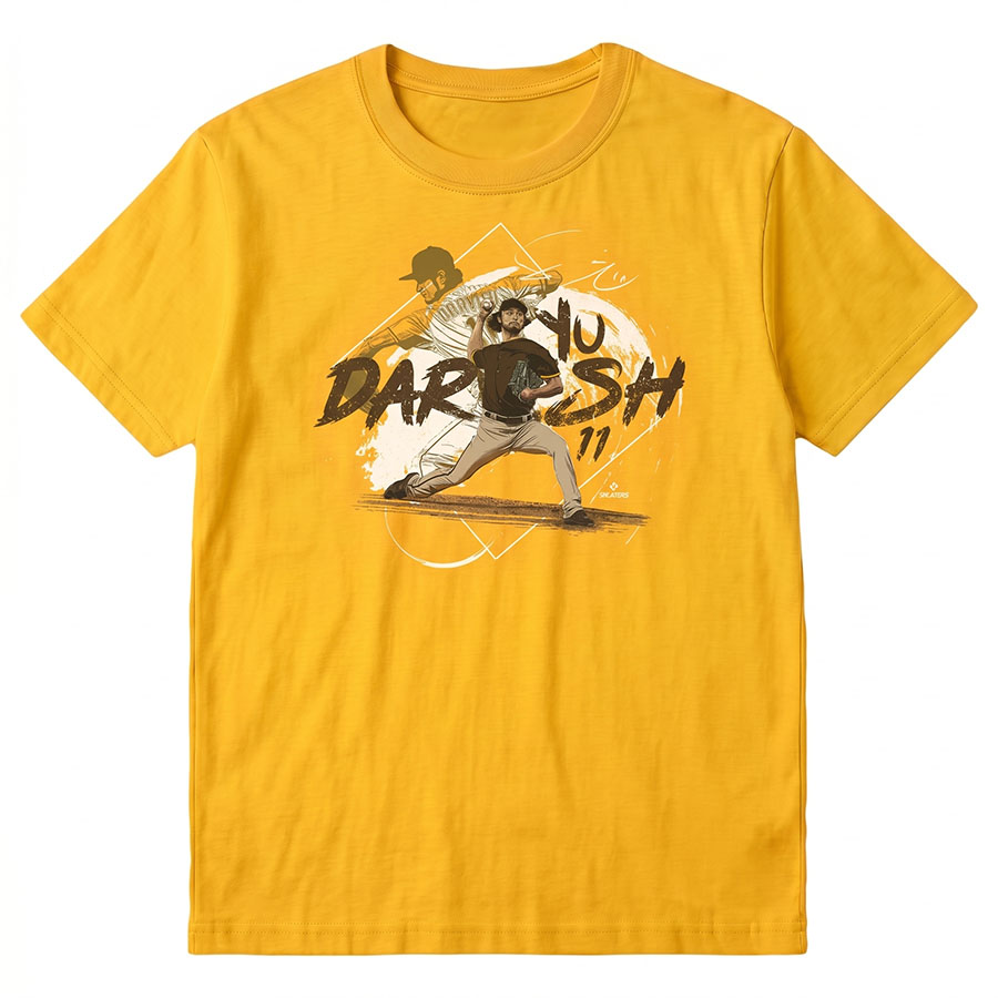 MLB ダルビッシュ有 パ御召しもの ティーシャツ Dual WHT Tee 500Level ゴールド