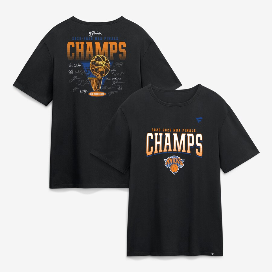 NBA ニックス Tシャツ 【海外モデル】NBAファイナル2026 優勝記念 ロスター Trophy T-Shirt Fanatics ブラック|映画エンタメショップ SELECTION