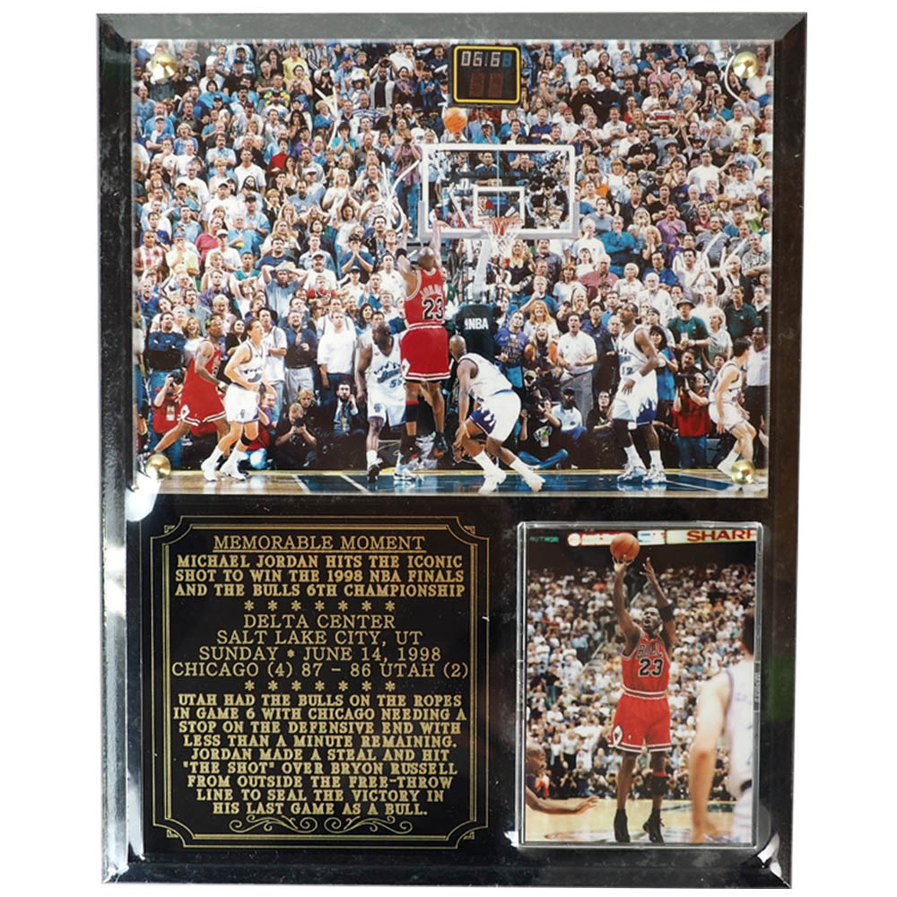 マイケル ジョーダン シカゴ ブルズ Nba グッズ 記念盾 写真立て フォトプラーク The Final Shot Photo Plaque Rp Sports Plaques あす楽対応 ジョーダン ザ ファイナルショット を捉えたフォトプラーク Rentmy1 Com