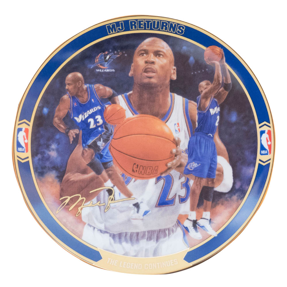 激安ブランド 楽天市場 マイケル ジョーダン ウィザーズ Nba グッズ 皿 プレート Mj Returns Collectible Plates The Legend Continues 721a Upper Deck Mlb Nbaグッズショップ Selection 新品 Lexusoman Com