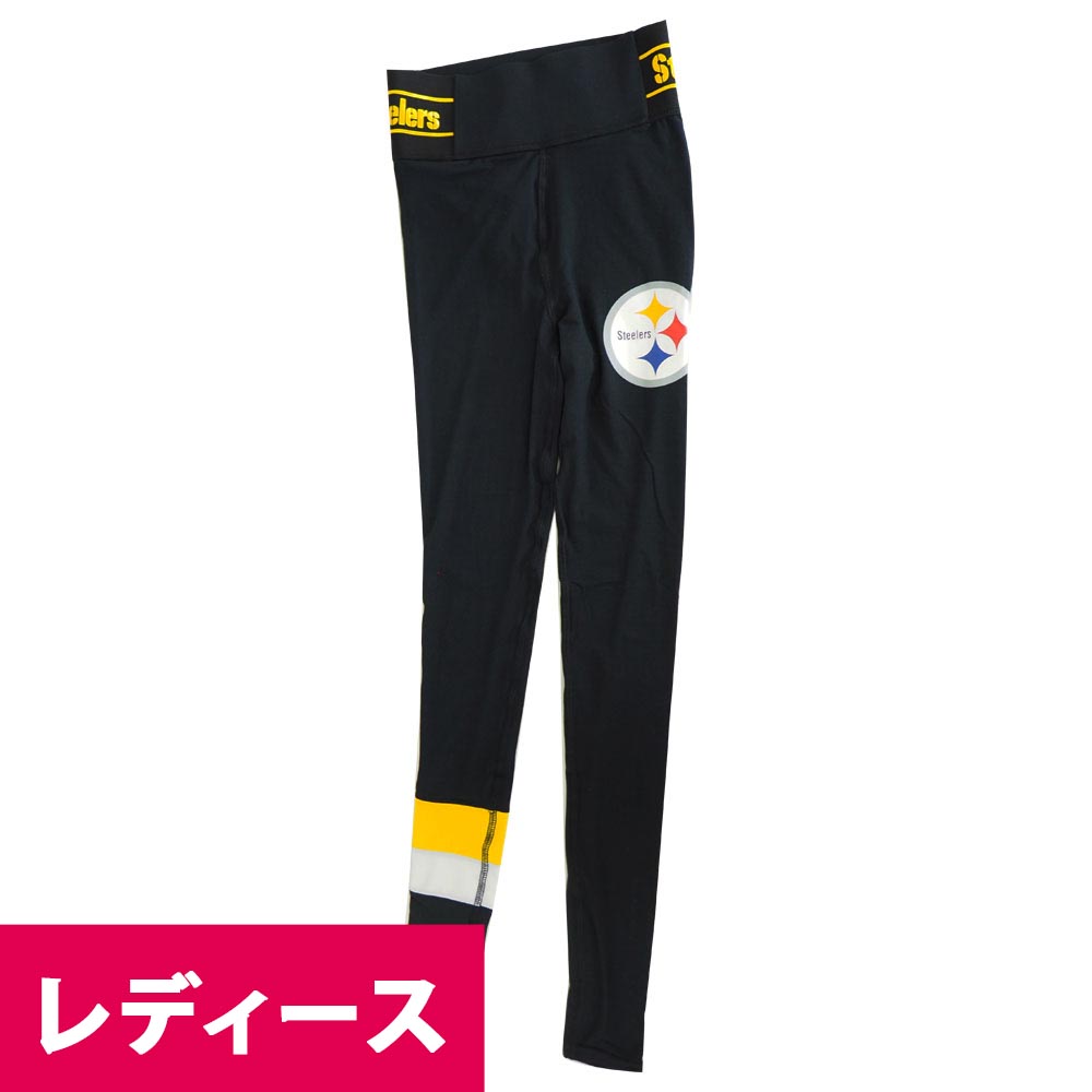 NFL スティーラーズ ストライプ レギンス ブラック