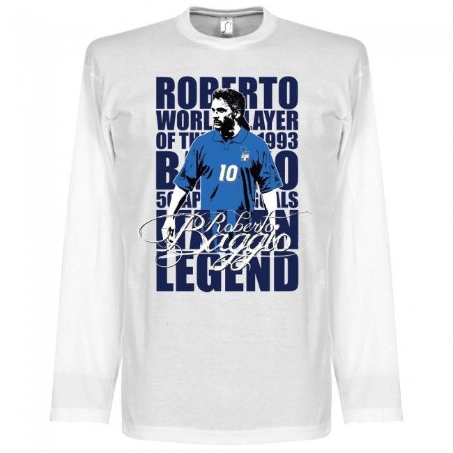 Seal限定商品 楽天市場 イタリア代表 ロベルト バッジョ Tシャツ Soccer レジェンド ロングスリーブ サッカー フットボール ホワイト Mlb Nbaグッズショップ Selection 国内配送 Lexusoman Com