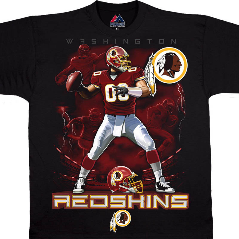 black and red redskins jersey