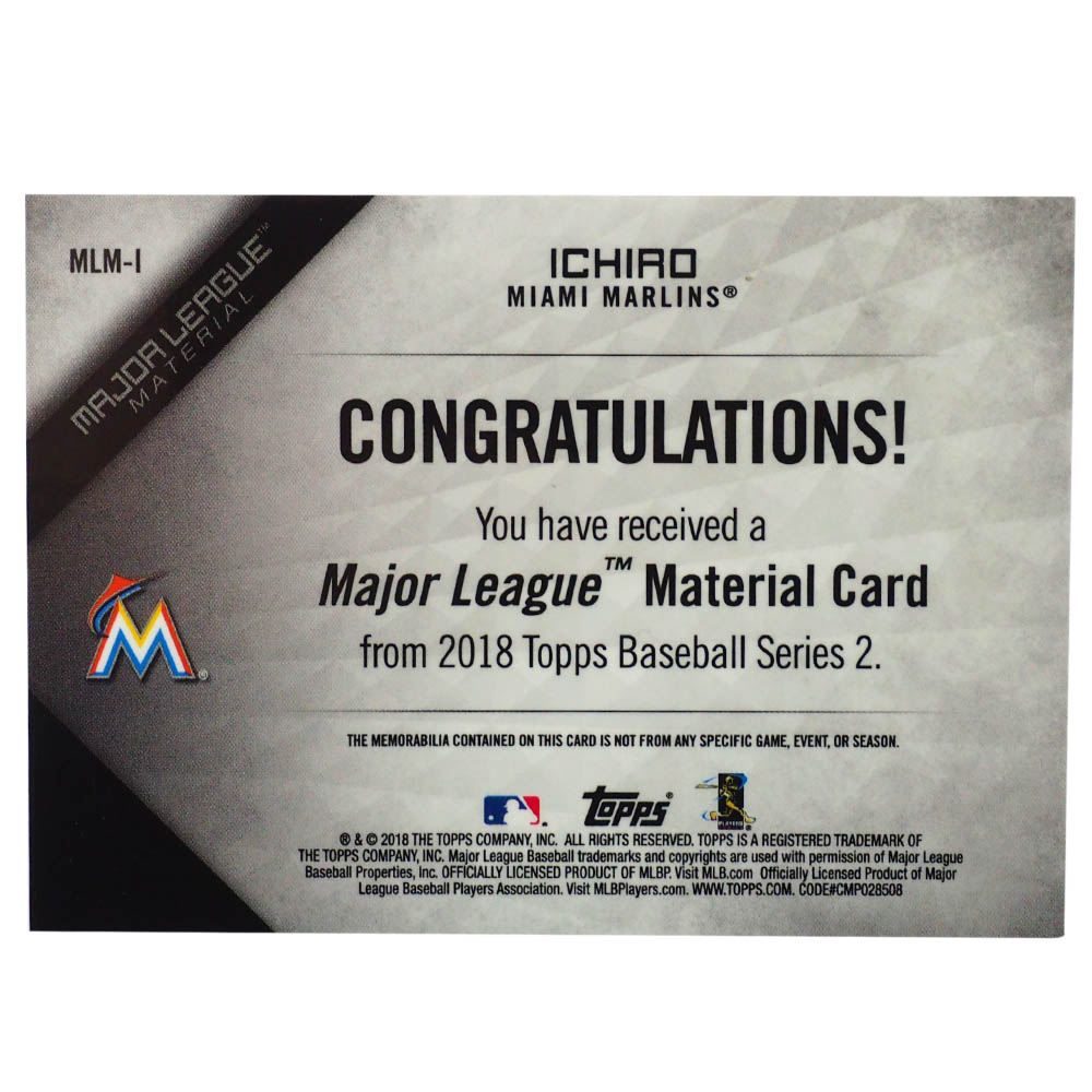 特売 Mlb イチロー マイアミ マーリンズ トレーディングカード スポーツカード 18 ユーズド メモラビリア ジャージ ホワイト 25 99 Topps 代引き手数料無料 Www Lexusoman Com