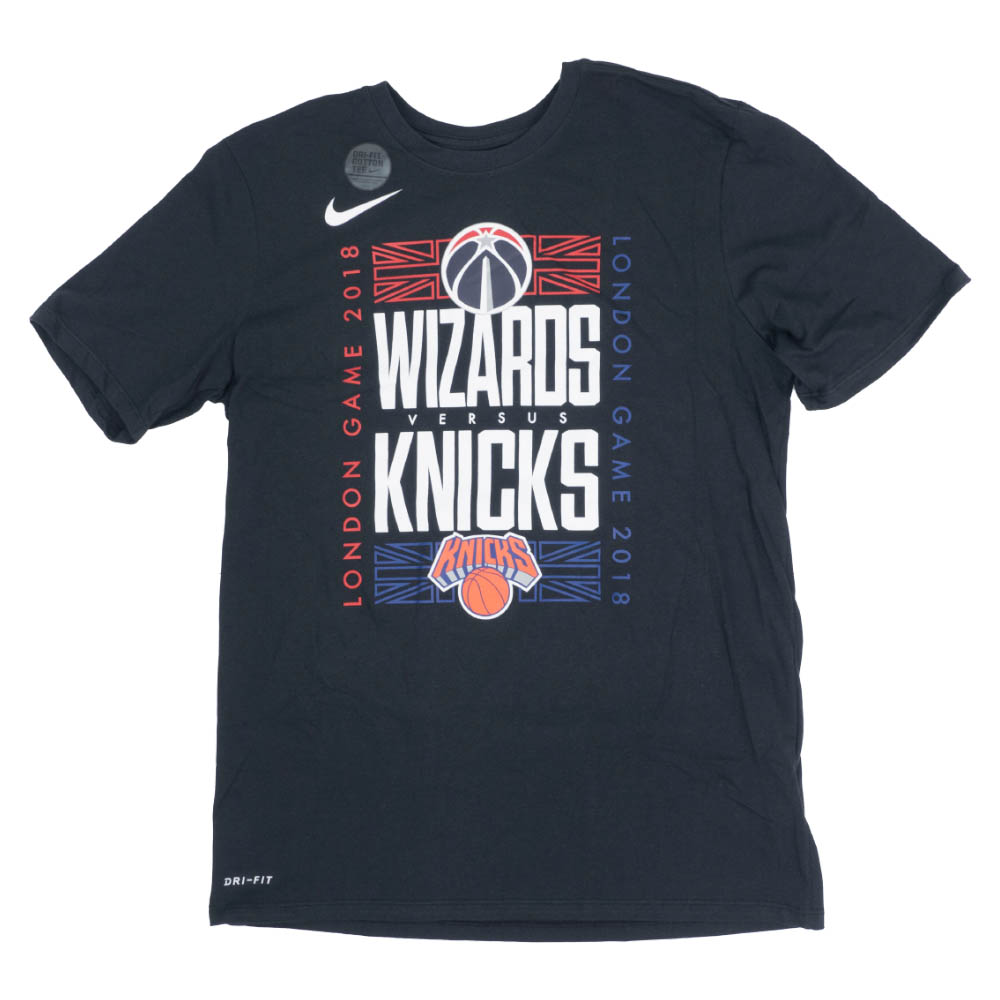 NBA ニックス/ウィザーズ Tシャツ 2018 ロンドン ゲーム ニックスvsウィザーズ ナイキ/Nike ブラック トレーニング特集【OCSL】