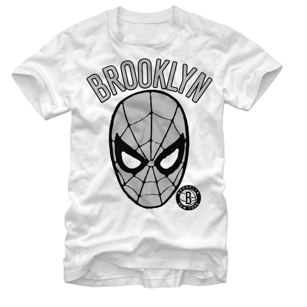 ファッション通販 Nba ブルックリン ネッツ Tシャツ Spider Man Mask Super Hero スパイダーマン アベンジャーズ Marvel ホワイト Ocsl Mlb Nbaグッズショップ Selection 大きな割引 Allengine Cl