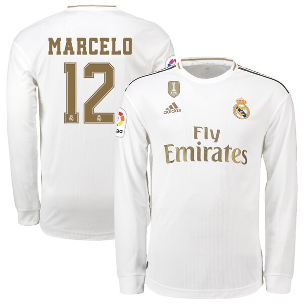 Soccer マルセロ Nflグッズ レアル マドリード ユニフォーム ジャージ アディダス Adidas 19 19 Home Replica Long Sleeve アディダス Adidas ホワイト Mlb Nbaグッズショップ Selection19 レプリカジャージ