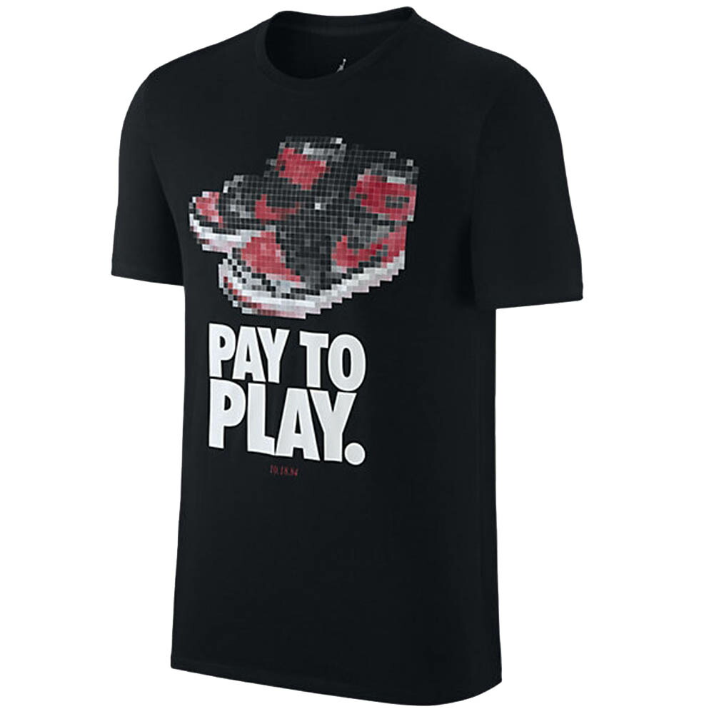 JORDAN ティーシャツ Jordan レトロ 1 Bred Pay to Play T-Shirt ナイキ/Nike 黒いこと【OCSL】