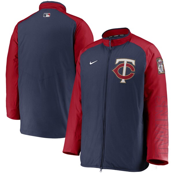 MLB ミネソタ・ツインズ ジャケット/アウター Authentic Collection Dugout Full-Zip Jacket ナイキ/Nike ネイビー/レッド