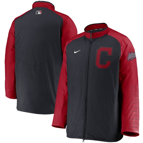 MLB クリーブランド・インディアンス ジャケット/アウター Authentic Collection Dugout Full-Zip Jacket ナイキ/Nike ネイビー